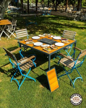 Katlanabilir Mangallı Masa 100 x 100